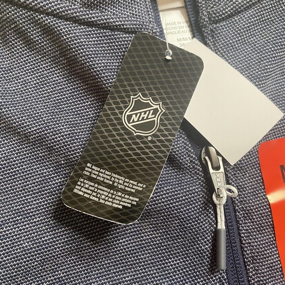 NHL Columbus Blue Jackets CBJ 1/4 Zip Pullover Mens M Two Tone Blue NWT - Picture 5 of 11